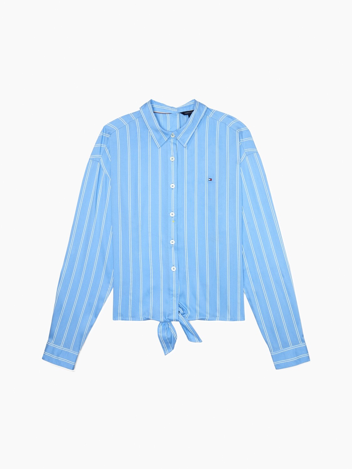 Blouse with velcro closure - light blue
