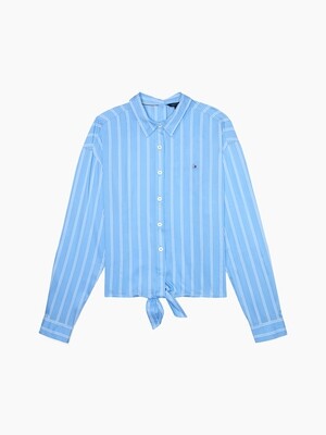 Blouse with velcro closure - light blue