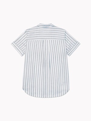 V-neck shirt - white and grey