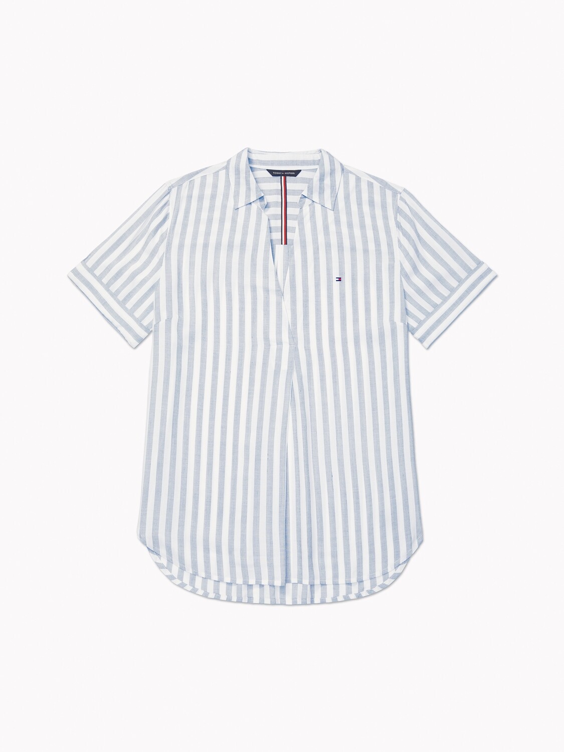 V-neck shirt - white and grey
