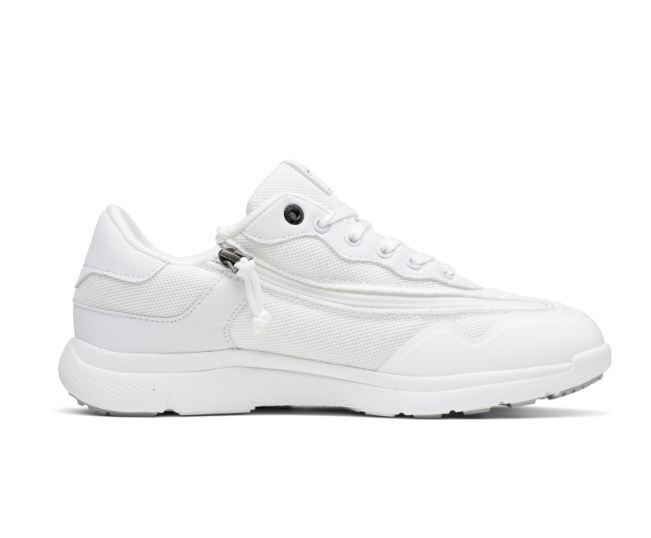Trendy trainer with zip to front - white