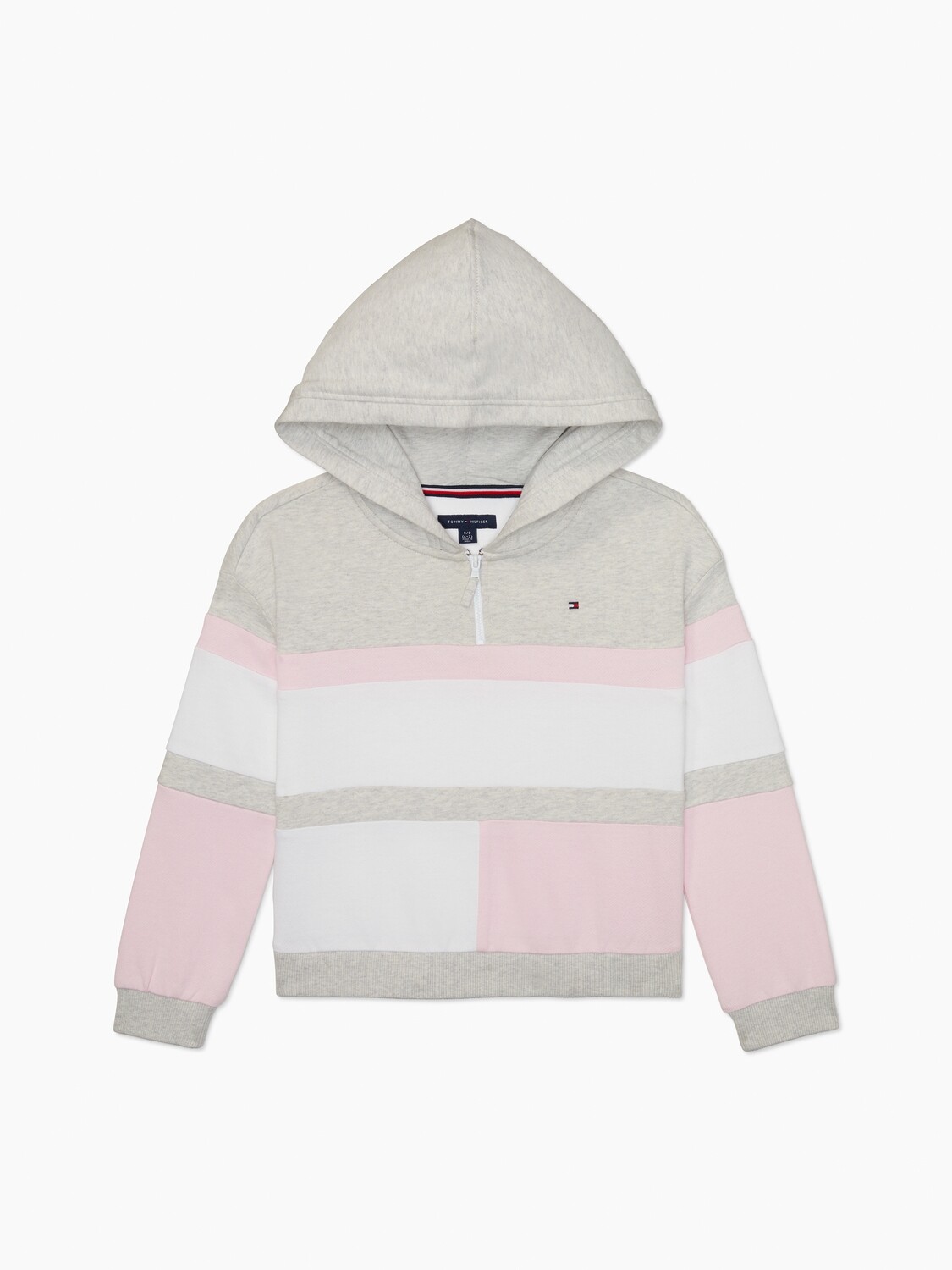 Hoodie with zip - grey pink