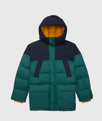 Parka jacket with magnetic zipper - green