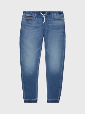 Denim jogger on elastic - blue jeans