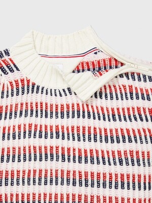 sweater with zip - white