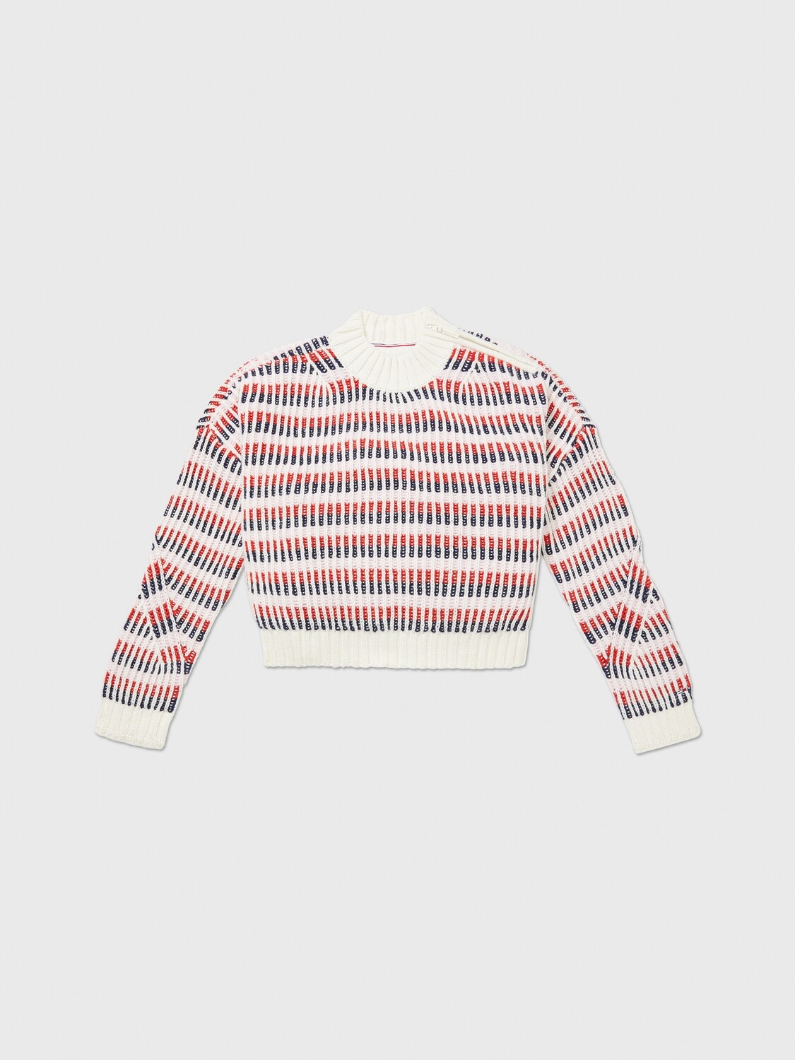 sweater with zip - white