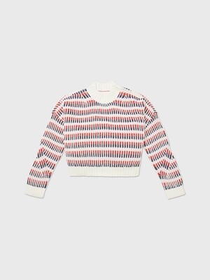 sweater with zip - white