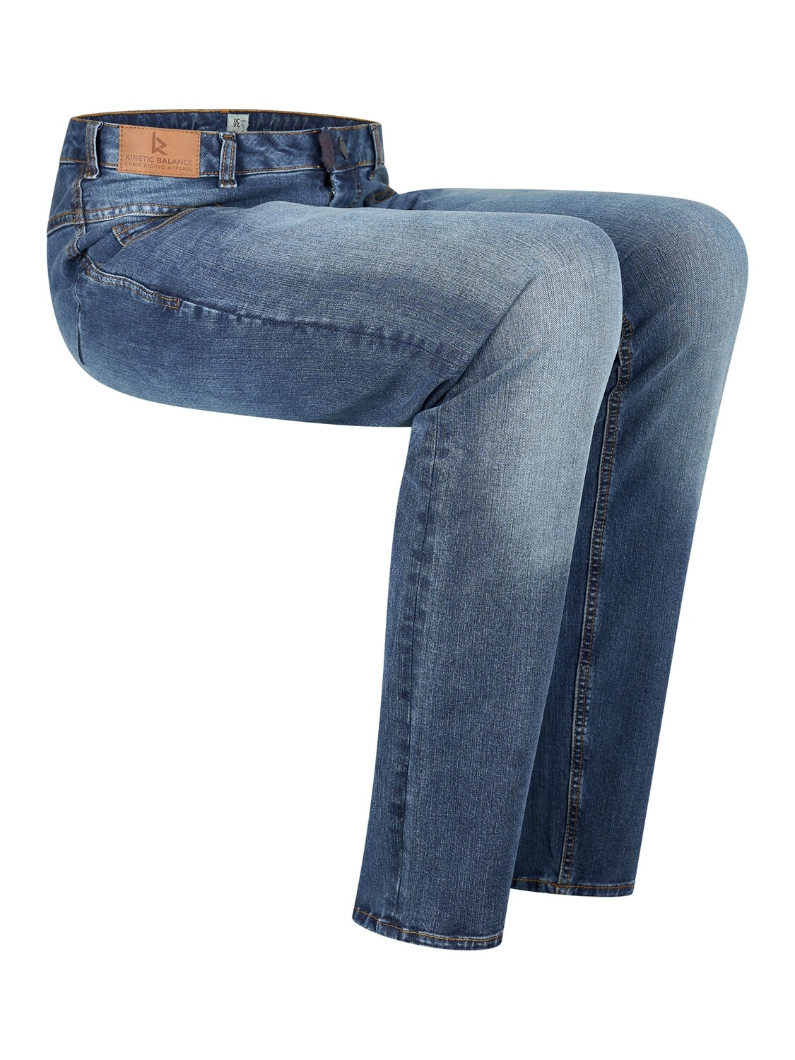 Wheelchair jeans slim fit magnetic button- blue jeans