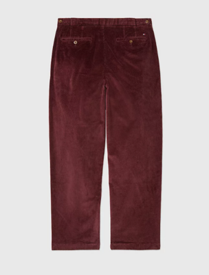 Trousers with magnetic closure - corduroy bordeaux