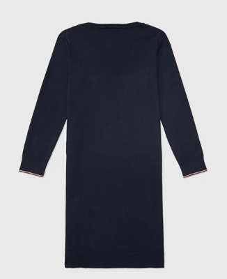 Dress with large neck - navy