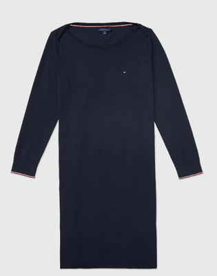 Dress with large neck - navy