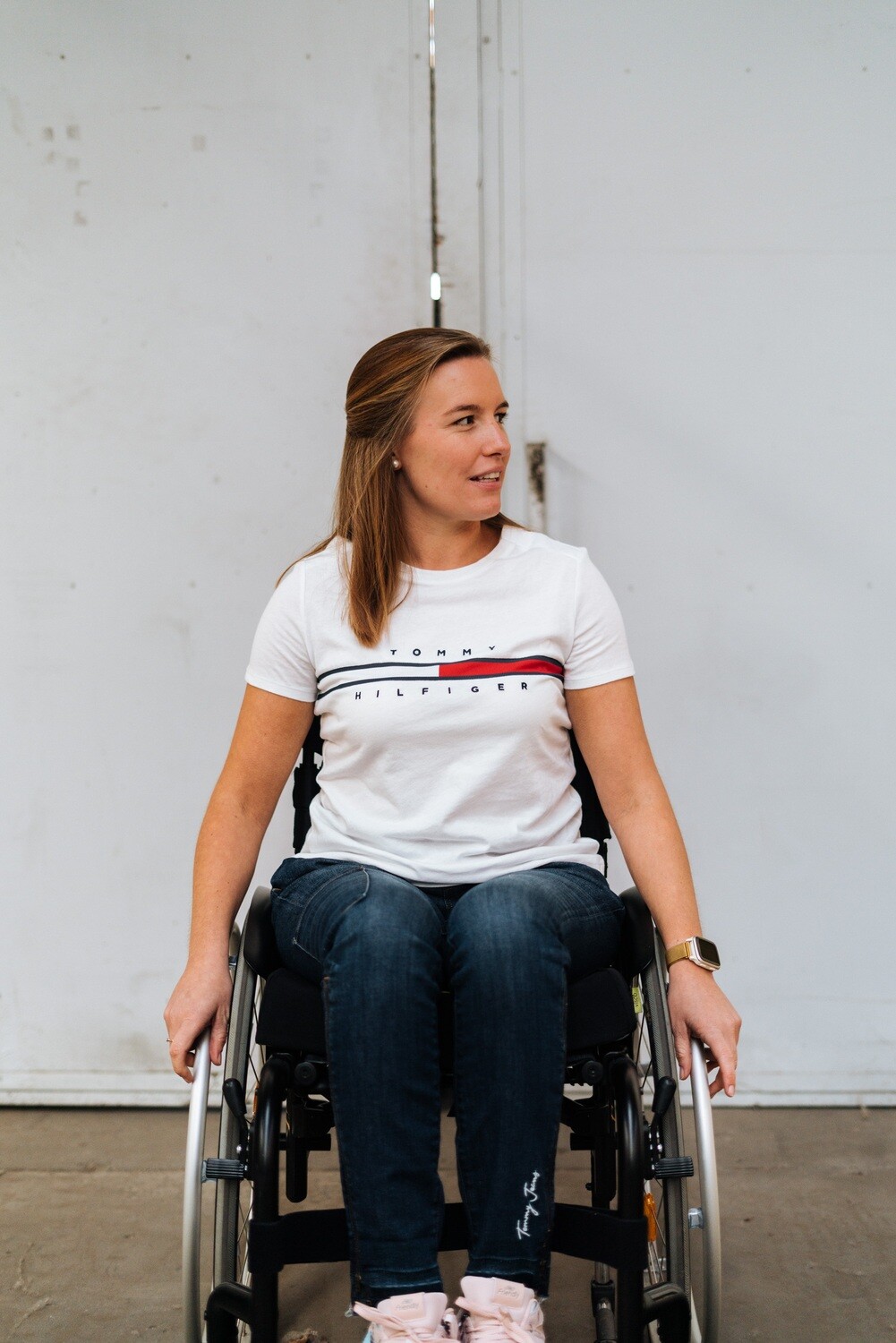 T-shirt with magnetic buttons - white