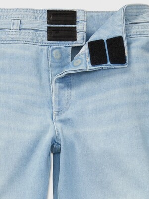 Wide leg trousers with magnetic closure - light blue jeans