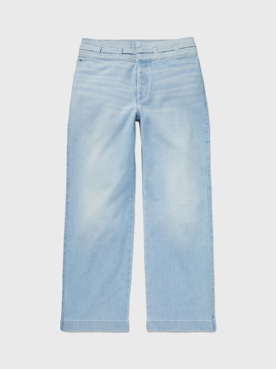 Wide leg trousers with magnetic closure - light blue jeans