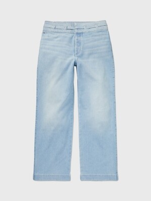 Wide leg trousers with magnetic closure - light blue jeans