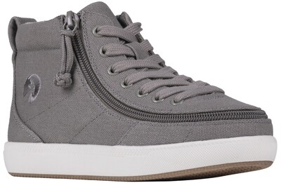 Trendy shoes with front zip - grey