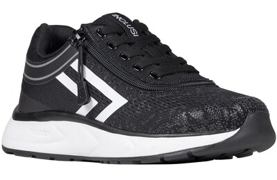 sporty shoes with front zip - black - medium fit