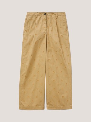 Wide leg trousers with magnetic closure - light brown