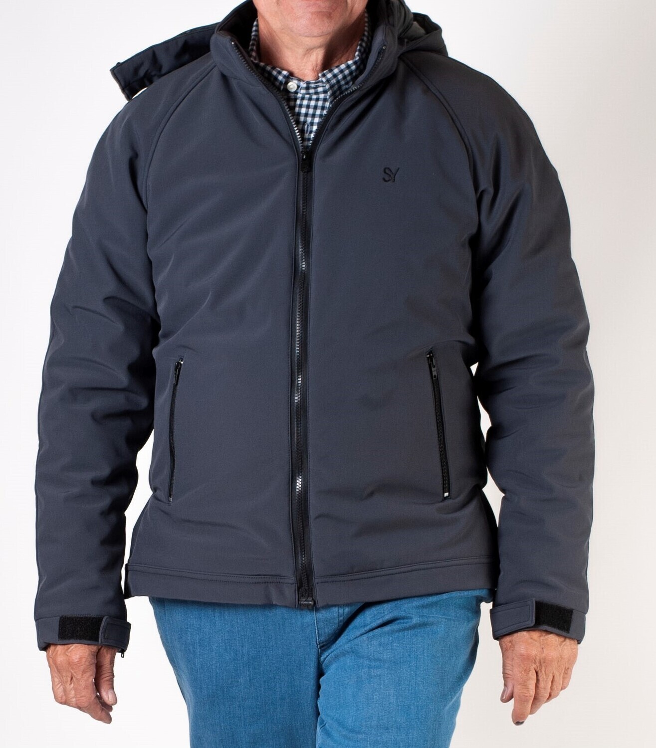 Winter jacket with magnetic zip - grey