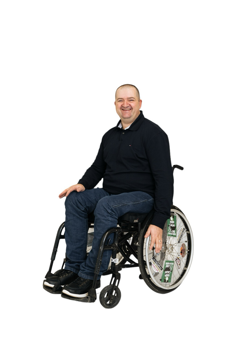 Sitting trousers with side zips - dark jeans
