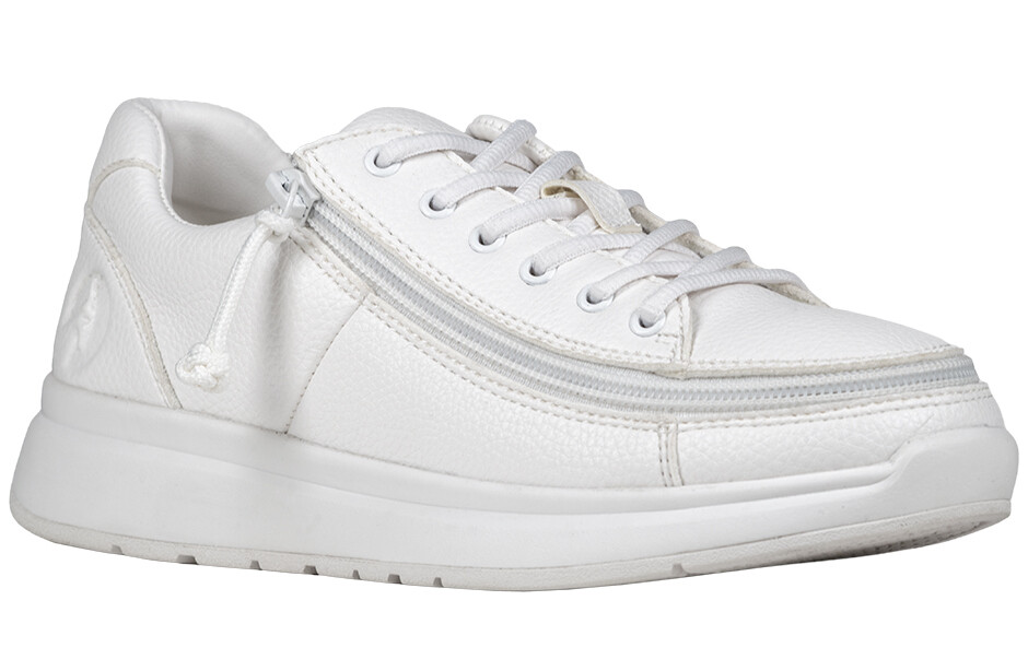 Sporty shoes with front zip - white
