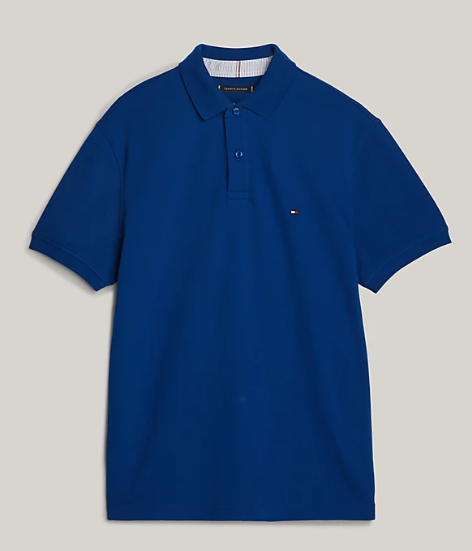 Polo with magnetic button - blue