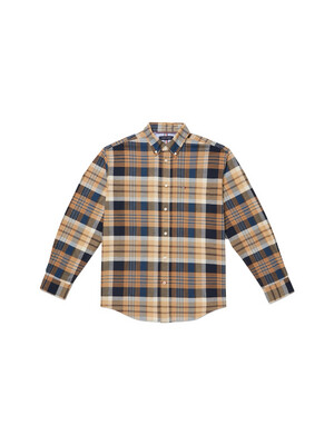 Shirt with magnetic buttons - brown checkered