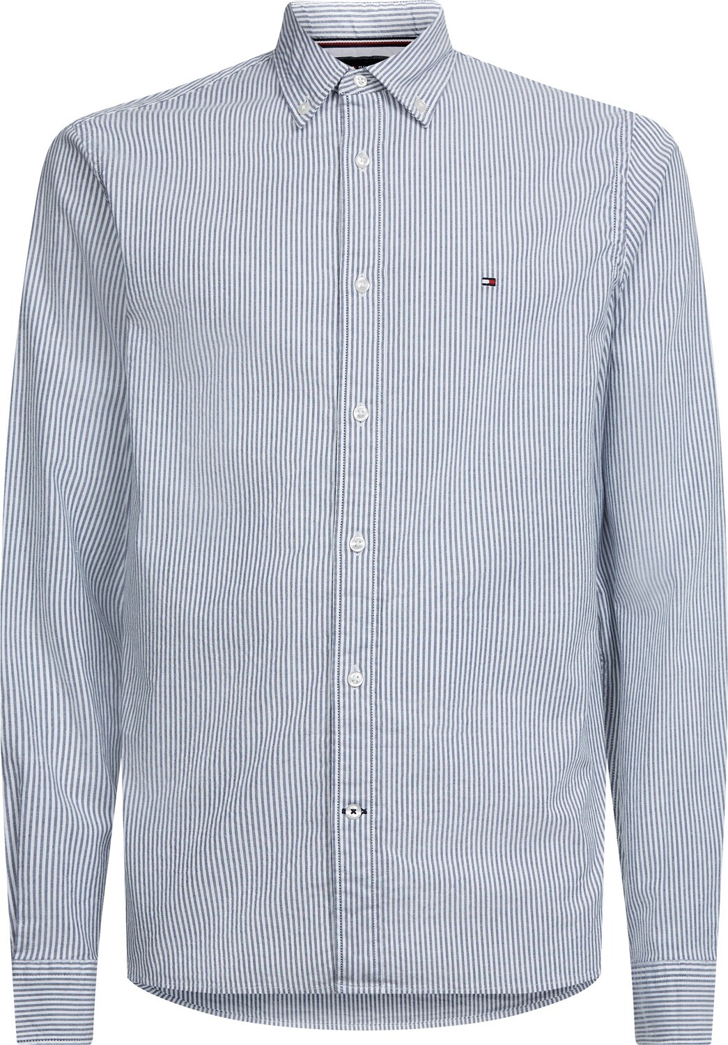 Shirt with magnetic buttons - navy-white striped