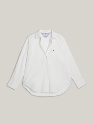 Blouse with magnetic buttons - white