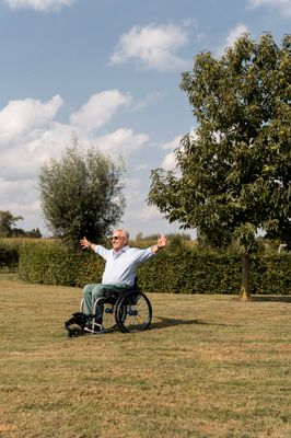 Wheelchair trousers with open front