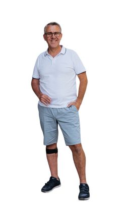 Shorts with elastic - light blue cotton