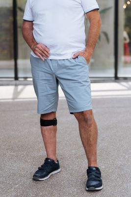 Shorts with elastic - light blue cotton