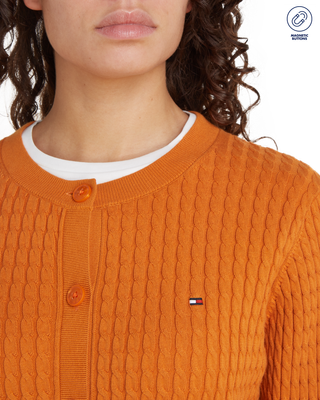 Cardigan with magnetic buttons - orange