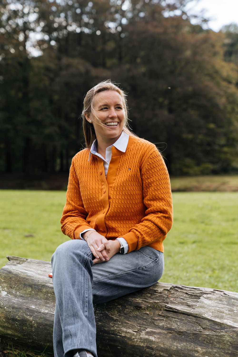 Cardigan with magnetic buttons - orange