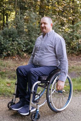 Deep zip wheelchair trousers
