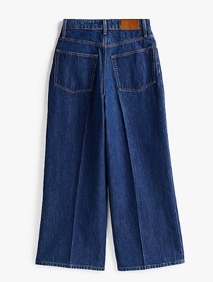 Wide leg trousers with magnetic closure - dark blue jeans