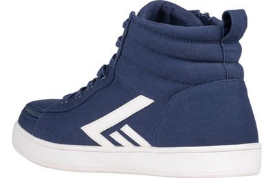 Trendy shoes with front zip - navy