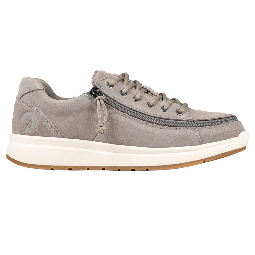 Classic shoes with front zip - suede grey