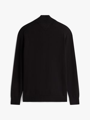 Sweater with magnetic zipper - black