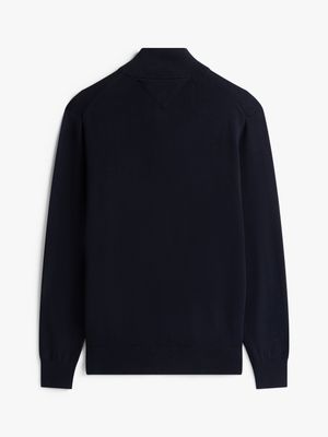 sweater with magnetic zipper - navy