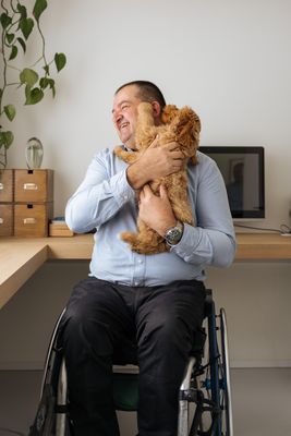 Deep zip wheelchair trousers