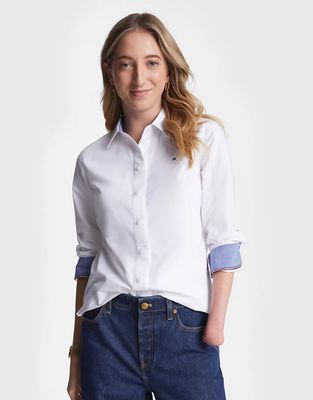 Blouse with magnetic buttons - white