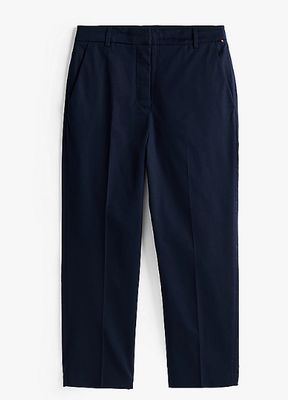 Chino trousers with magnetic closure - navy cotton
