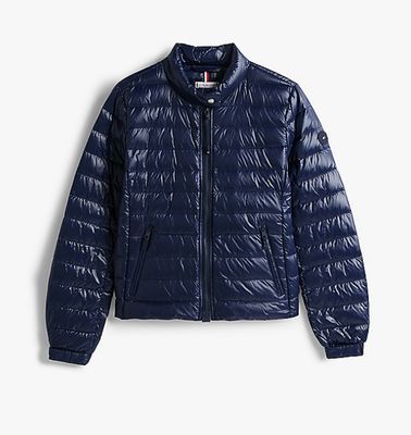 Light down jacket with magnetic zip - navy