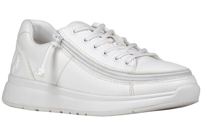 Sporty shoes with front zip - white