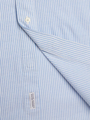 Shirt with magnetic buttons - blue-white striped
