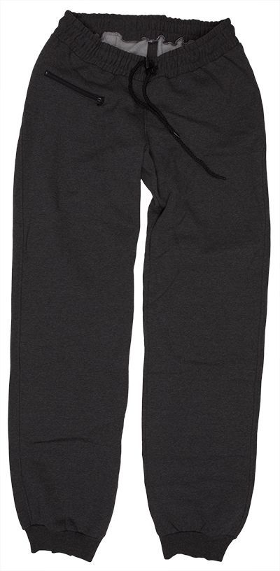 Jogging trousers with pull cord - black
