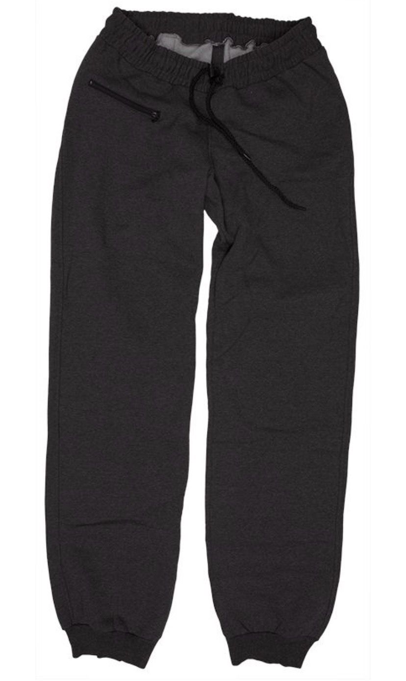 Jogging trousers with pull cord - black