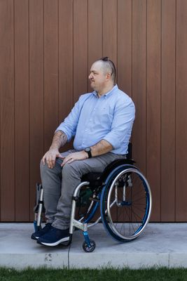 Wheelchairtrouser slim fit with hook and eye fastening - grey jeans