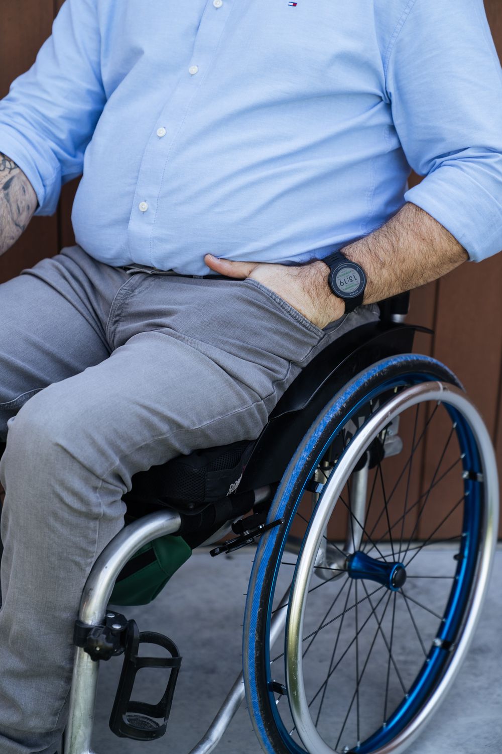 Wheelchairtrouser slim fit with hook and eye fastening - grey jeans